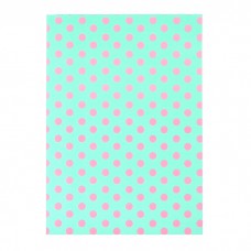 Бумага для скрапбукинга "Розовый горох на зеленом" Формат А4 (21х29,7 см)