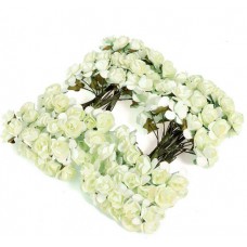 Декор для творчества "Белые Розы" (набор 12 цветков) 6,5 см