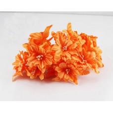 Декор для скрапбукинга цветок четырехслойный "Гардения", 5 см, цвет оранжевый, 1 шт.