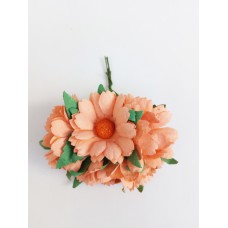 Цветок Ромашка, цвет оранжевый 4 см, 1 шт.