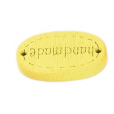 Деревянная пуговица-Ярлык Handmade овальная 19x12 мм (цвет желтый)